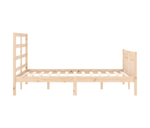 Estructura de cama de matrimonio con cabecero madera maciza