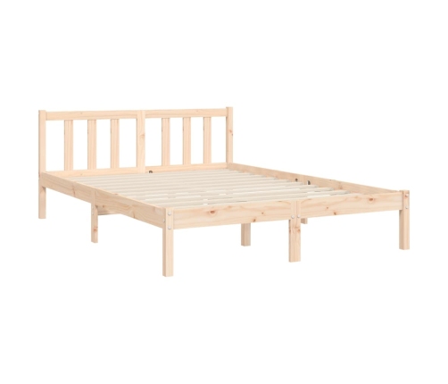 Estructura de cama de matrimonio con cabecero madera maciza