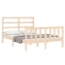 vidaXL Estructura de cama con cabecero madera maciza 140x190 cm