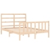 Estructura de cama sin colchón madera maciza de pino 140x190 cm