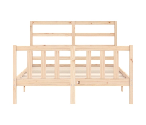 vidaXL Estructura de cama con cabecero madera maciza 140x190 cm