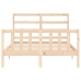 vidaXL Estructura de cama con cabecero madera maciza 140x190 cm