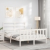 Estructura de cama sin colchón madera de pino blanca 140x190 cm