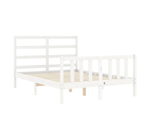 Estructura de cama sin colchón madera de pino blanca 140x190 cm