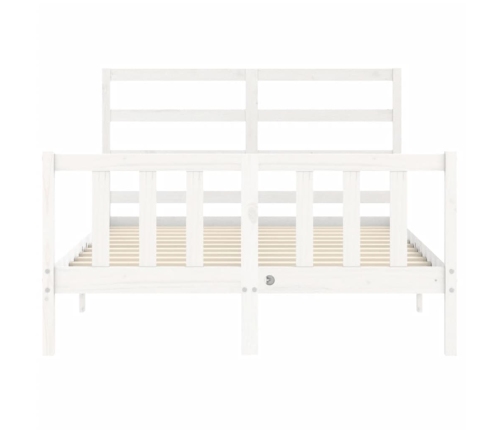 Estructura de cama sin colchón madera de pino blanca 140x190 cm