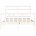 Estructura de cama sin colchón madera de pino blanca 140x190 cm