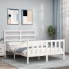 Estructura de cama sin colchón madera de pino blanca 140x190 cm