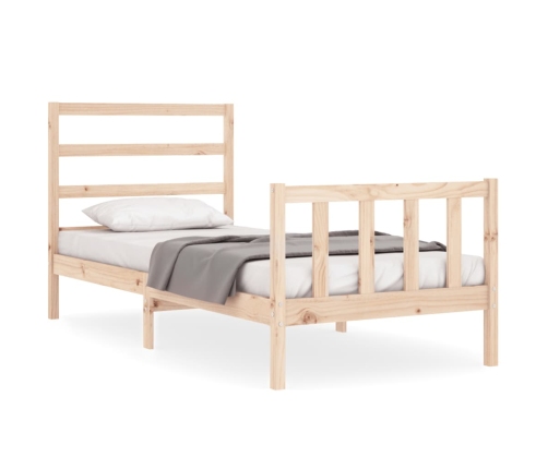 Estructura de cama sin colchón madera maciza de pino 90x200 cm