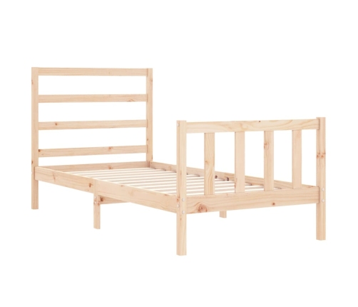 Estructura de cama sin colchón madera maciza de pino 90x200 cm