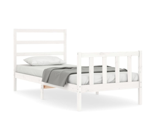 Estructura de cama sin colchón madera de pino blanca 90x200 cm