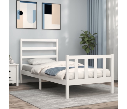 Estructura de cama sin colchón madera de pino blanca 90x200 cm