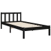 Estructura de cama con cabecero madera maciza negro 90x200 cm