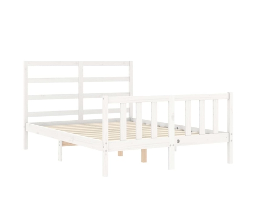 Estructura de cama sin colchón madera de pino blanca 120x200 cm