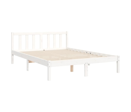 Estructura de cama sin colchón madera de pino blanca 120x200 cm