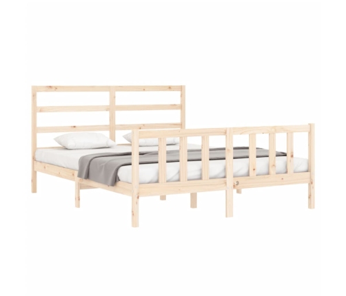 Estructura de cama sin colchón madera maciza de pino 160x200 cm