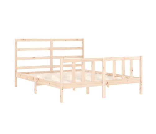 Estructura de cama sin colchón madera maciza de pino 160x200 cm