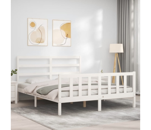 Estructura de cama sin colchón madera maciza de pino 160x200 cm