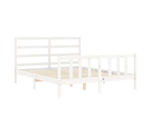 Estructura de cama sin colchón madera maciza de pino 160x200 cm