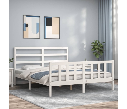 Estructura de cama sin colchón madera maciza de pino 160x200 cm