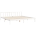 Estructura de cama con cabecero madera maciza blanco 180x200 cm