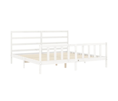 Estructura de cama sin colchón madera maciza blanca 200x200 cm