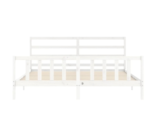 Estructura de cama sin colchón madera maciza blanca 200x200 cm