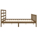 Estructura cama y cabecero madera maciza marrón miel 200x200 cm