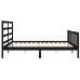 Estructura de cama con cabecero madera maciza negro 200x200 cm