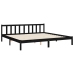 Estructura de cama con cabecero madera maciza negro 200x200 cm