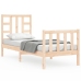 Estructura de cama individual con cabecero madera maciza