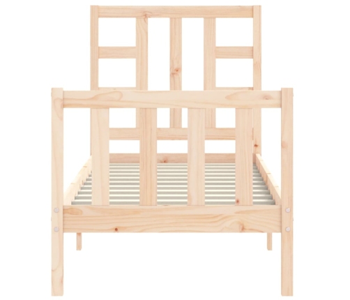 Estructura de cama individual con cabecero madera maciza