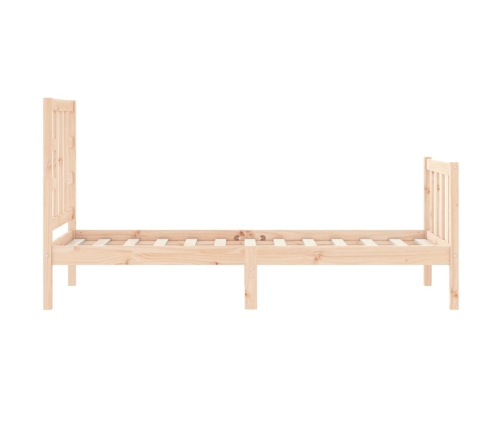 Estructura de cama individual con cabecero madera maciza