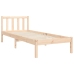 Estructura de cama individual con cabecero madera maciza