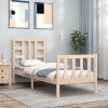 Estructura de cama individual con cabecero madera maciza