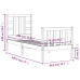 Estructura de cama individual con cabecero madera maciza negro