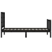 Estructura de cama individual con cabecero madera maciza negro