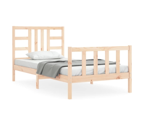 Estructura de cama sin colchón madera maciza de pino 90x190 cm