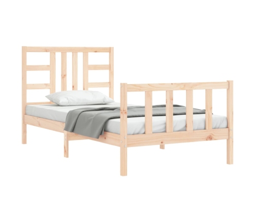 Estructura de cama sin colchón madera maciza de pino 90x190 cm