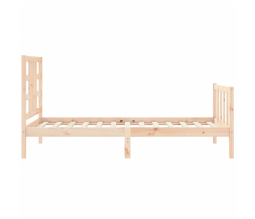 Estructura de cama sin colchón madera maciza de pino 90x190 cm