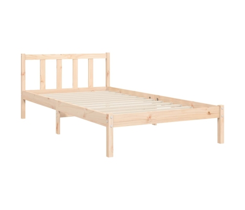 Estructura de cama sin colchón madera maciza de pino 90x190 cm