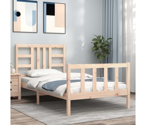 Estructura de cama sin colchón madera maciza de pino 90x190 cm