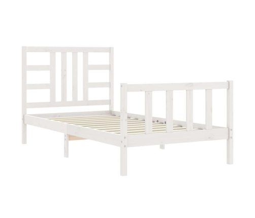 Estructura de cama sin colchón madera maciza blanca 90x190 cm