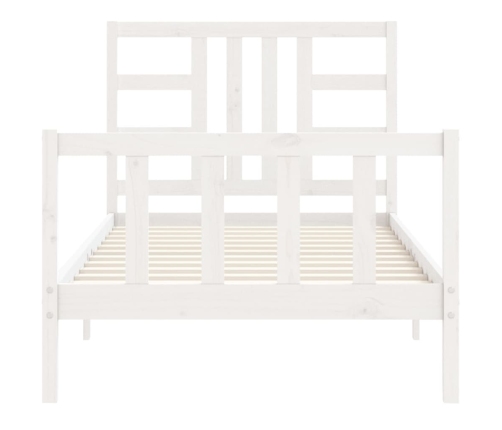 Estructura de cama sin colchón madera maciza blanca 90x190 cm