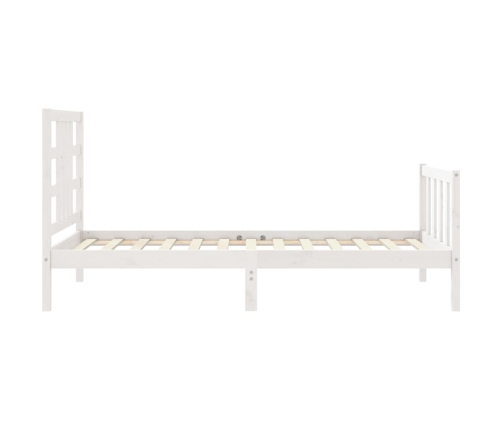 Estructura de cama sin colchón madera maciza blanca 90x190 cm