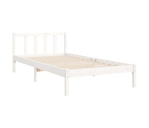 Estructura de cama sin colchón madera maciza blanca 90x190 cm