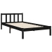 Estructura de cama con cabecero madera maciza negro 90x190 cm