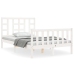 Estructura cama de matrimonio con cabecero madera maciza blanco