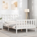 Estructura cama de matrimonio con cabecero madera maciza blanco
