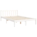 Estructura cama de matrimonio con cabecero madera maciza blanco