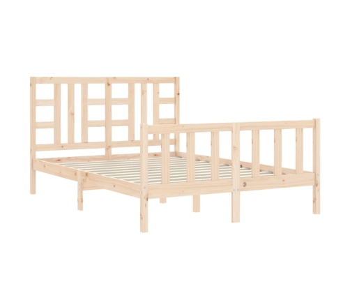 Estructura de cama de matrimonio con cabecero madera maciza